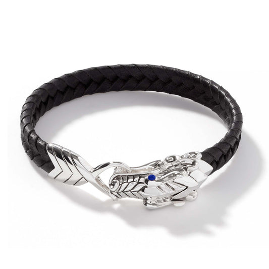 Naga Bracelet, Sterling Silver, Leather