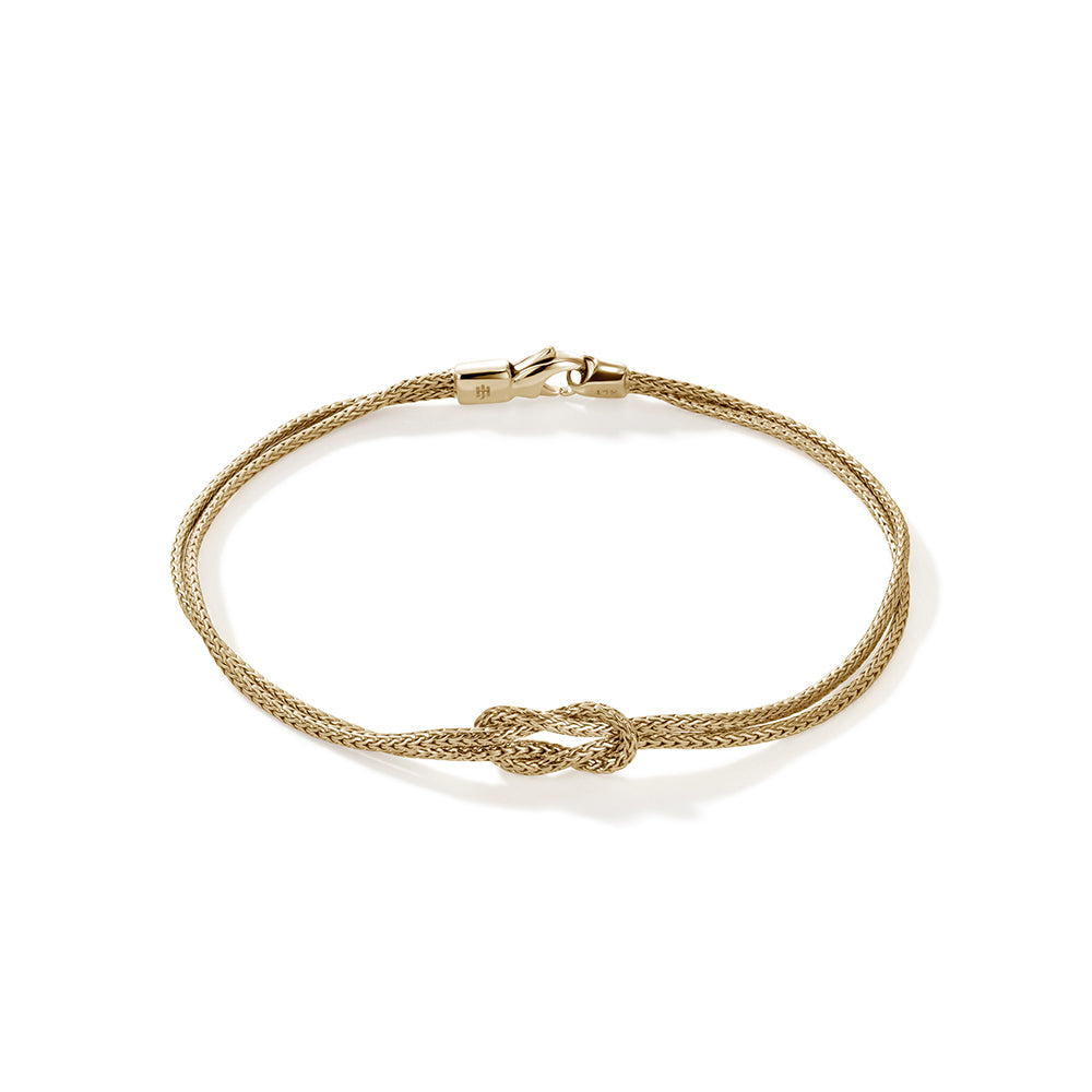 John Hardy Love Knot 14K Gold Double Row Bracelet