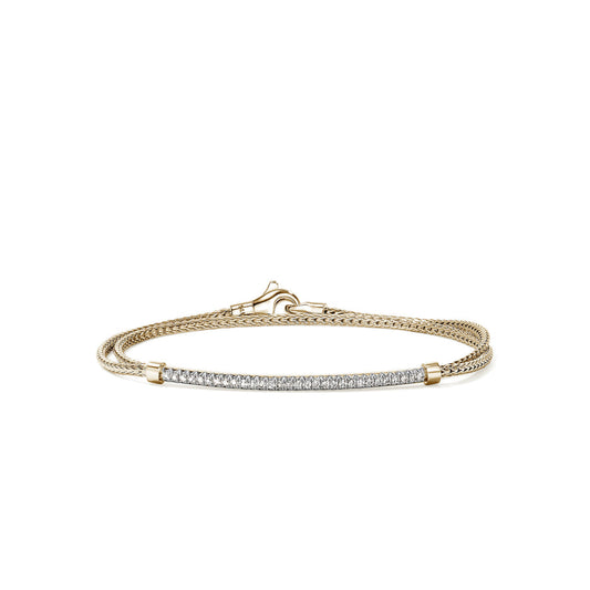 JH Essential Pavé Wrap Bracelet, Gold, Diamonds, 1.8MM