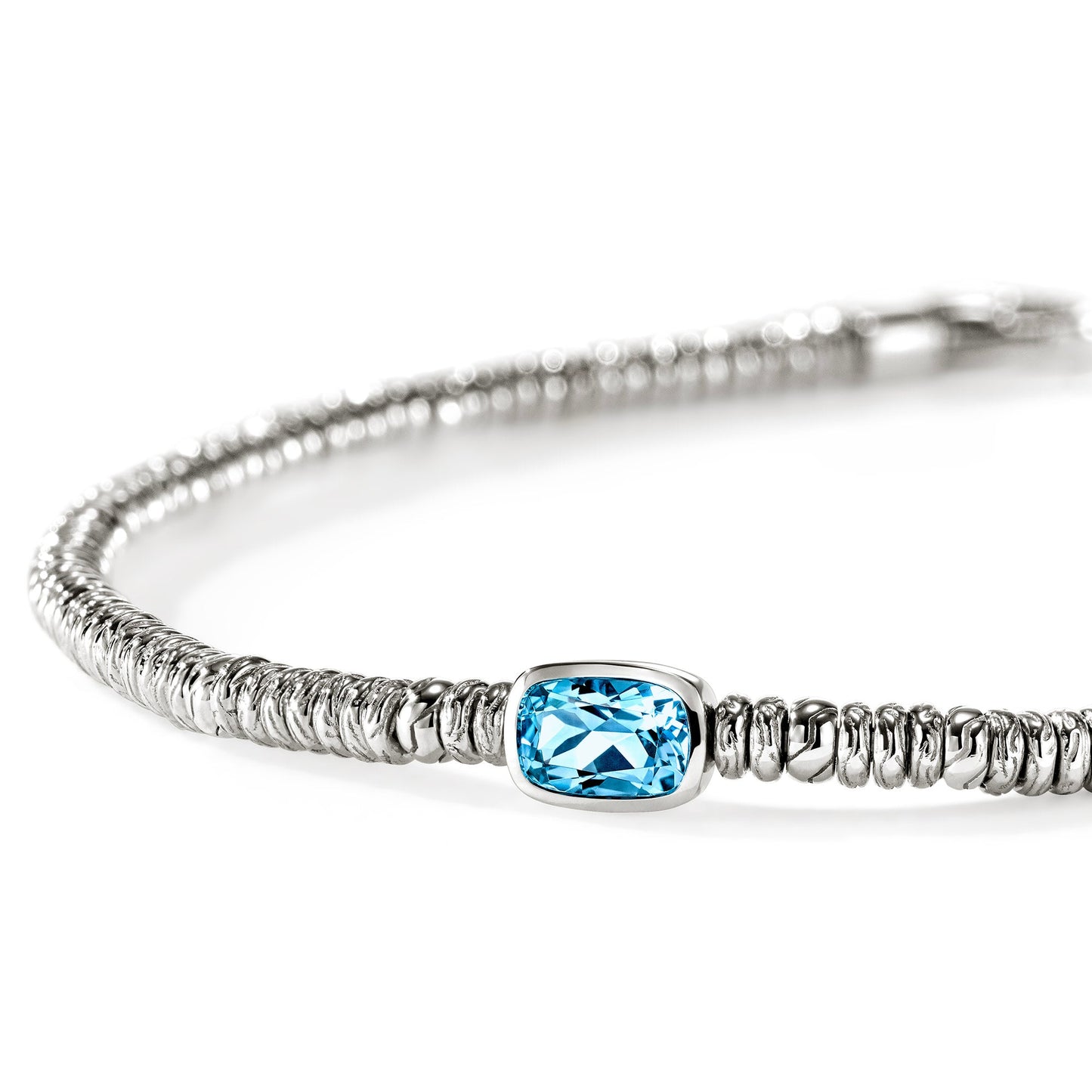 Heishi Gem Bracelet, Sterling Silver, Swiss Blue Topaz, 2.5MM official John Hardy product image 2