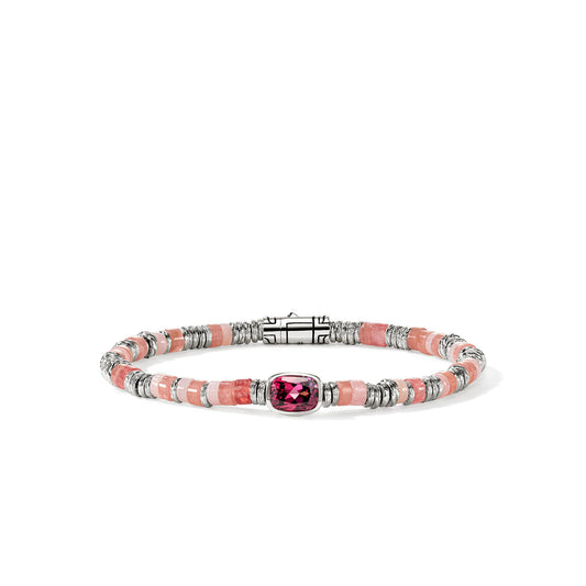 Heishi Gem Bracelet, Sterling Silver, Rhodolite, 4MM official John Hardy product image 1