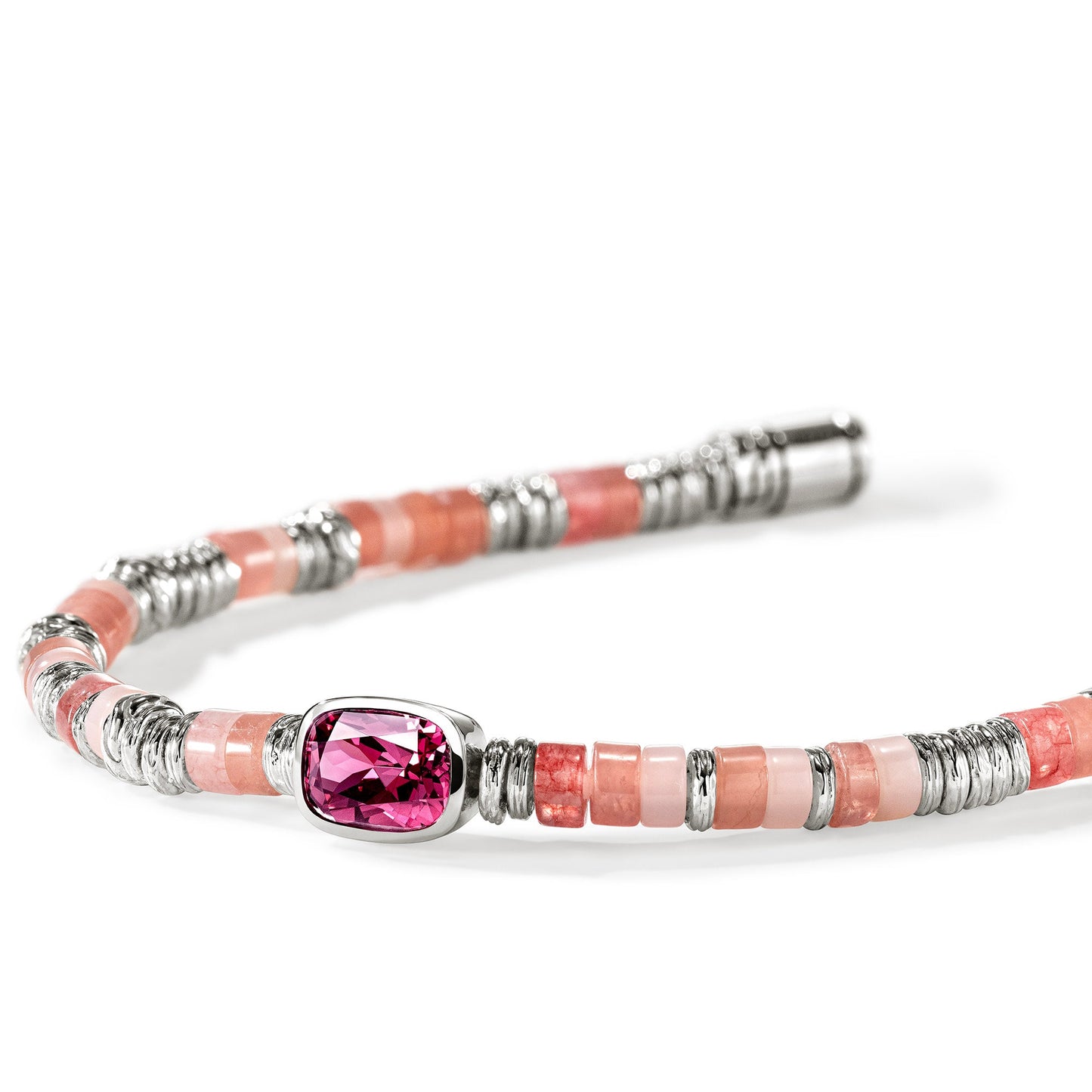 Heishi Gem Bracelet, Sterling Silver, Rhodolite, 4MM official John Hardy product image 2
