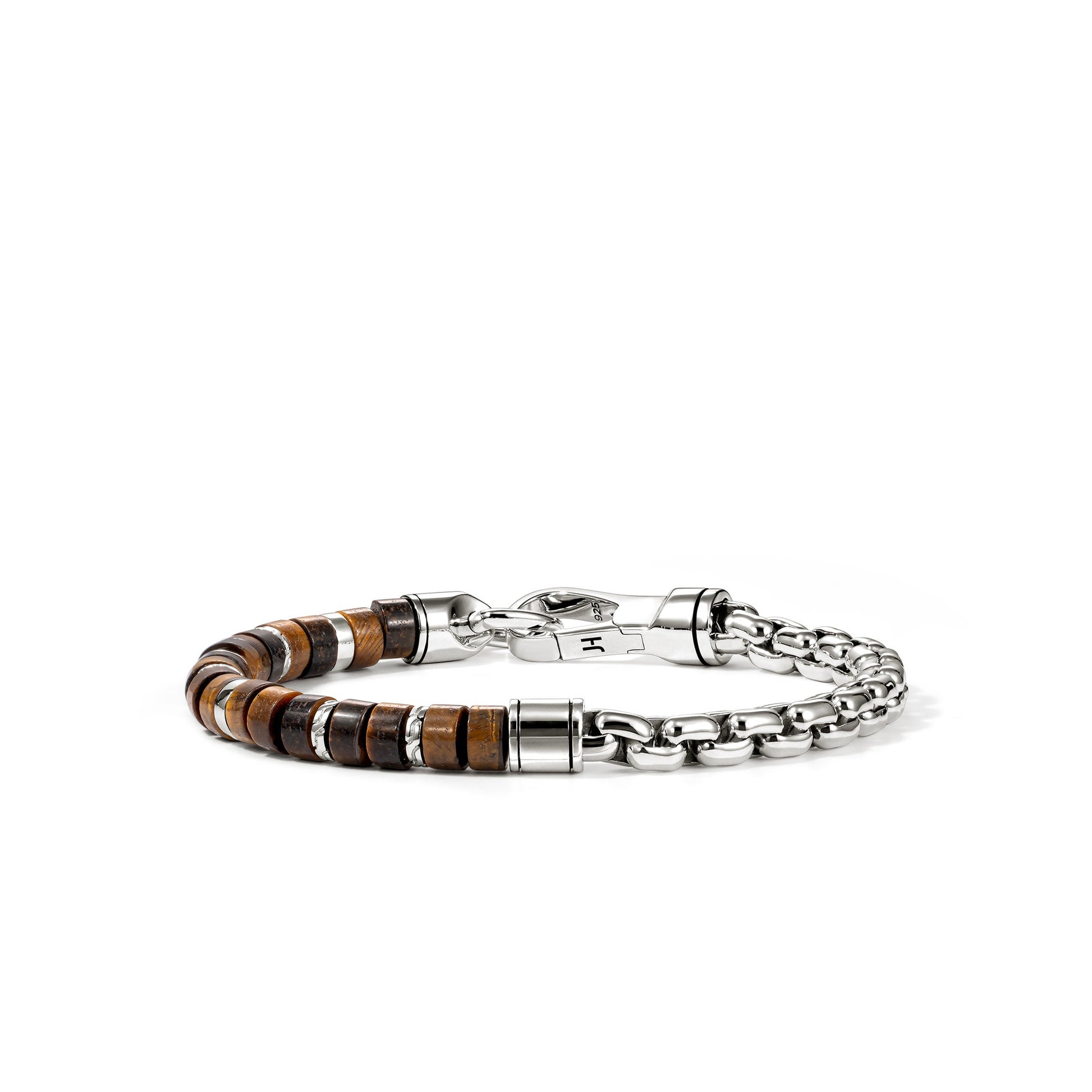 Heishi Chain Bracelet, Sterling Silver, Tiger Eye, 6MM official John Hardy product image 3