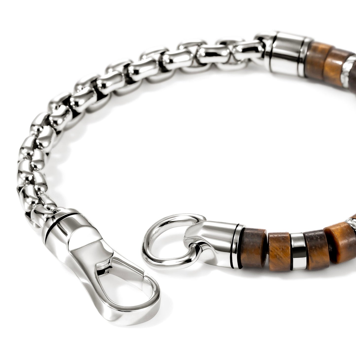 Heishi Chain Bracelet, Sterling Silver, Tiger Eye, 6MM official John Hardy product image 2