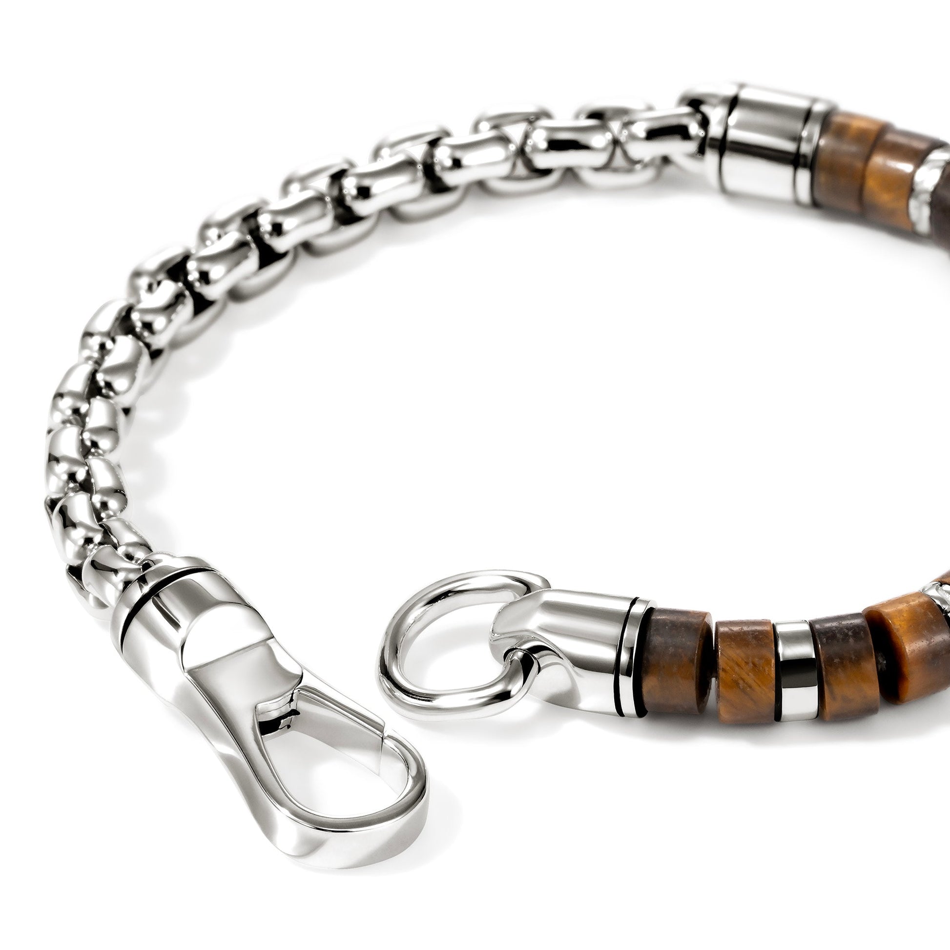Heishi Chain Bracelet, Sterling Silver, Tiger Eye, 6MM official John Hardy product image 2