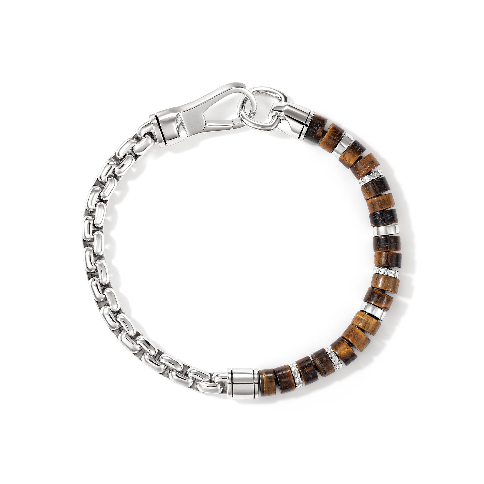 Heishi Chain Bracelet, Sterling Silver, Tiger Eye, 6MM official John Hardy product image 4