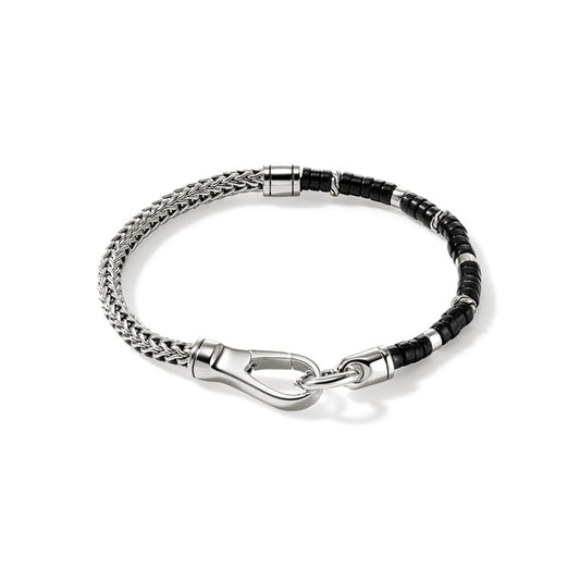 Heishi Chain Bracelet, Silver, Gemstones