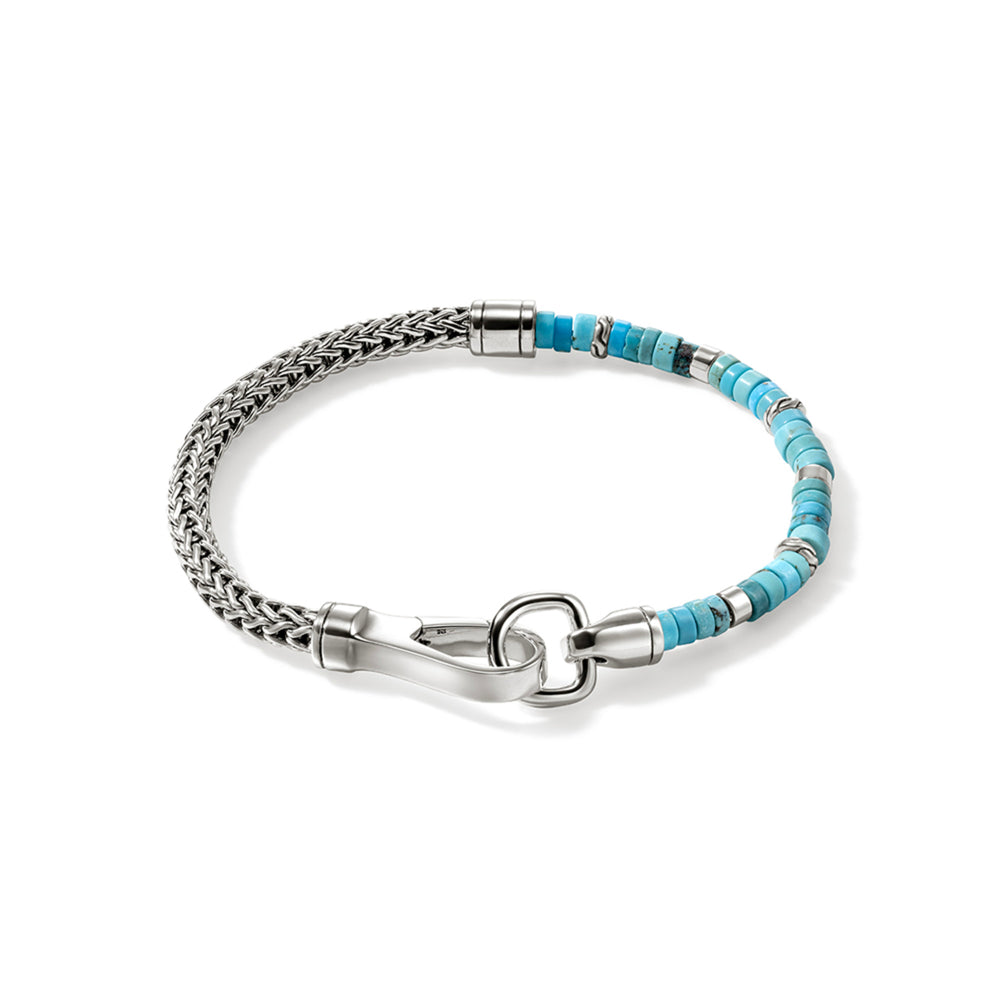 Heishi Chain Bracelet, Silver, Gemstones