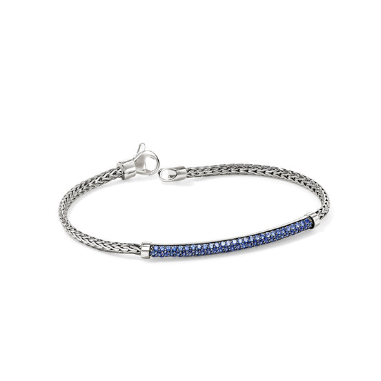 JH Essential Pavé Bracelet, Sterling Silver, Gemstones (Blue Sapphire), 2.5MM