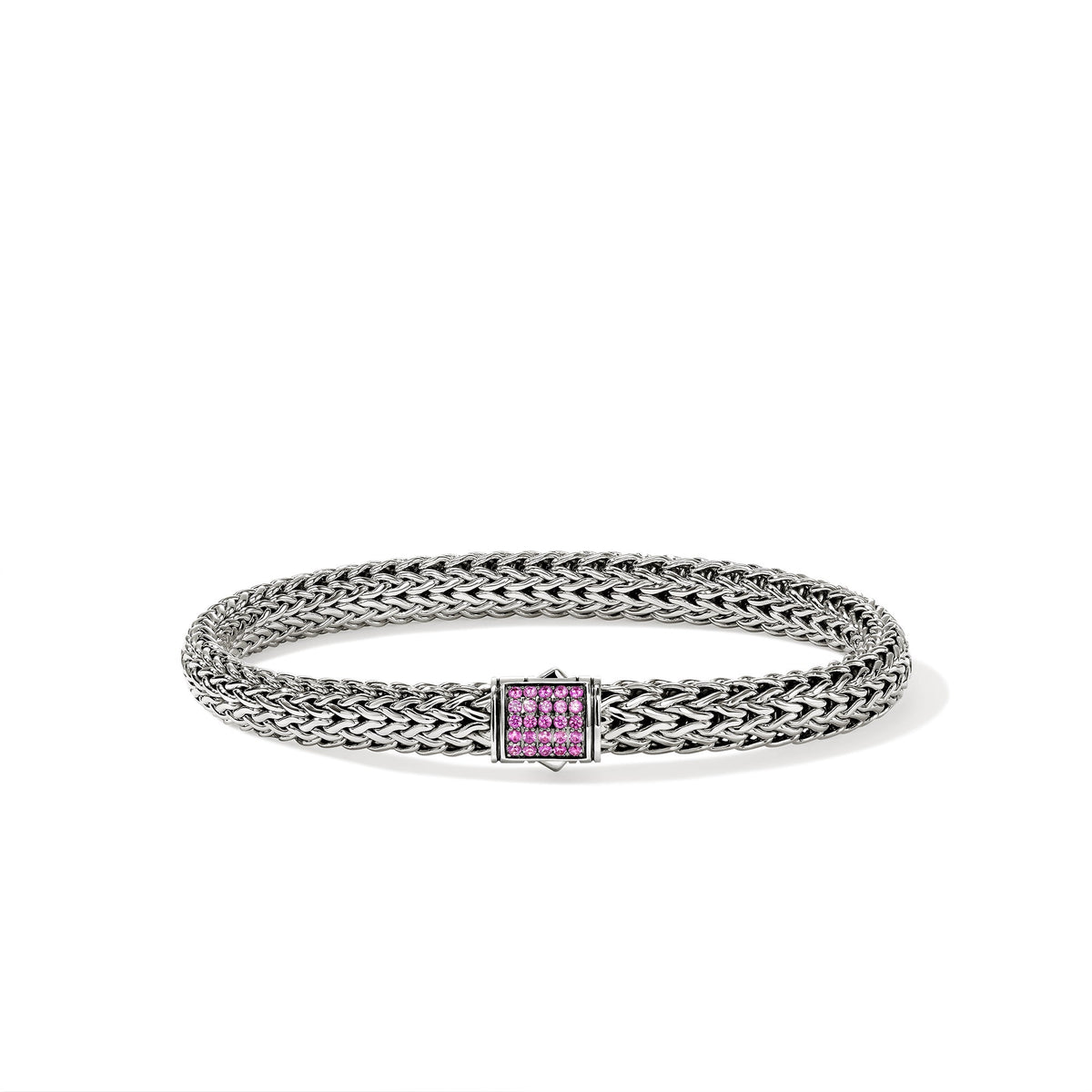 John Hardy Icon Pink Sapphire Clasp Bracelet, Medium — official John Hardy product photograph