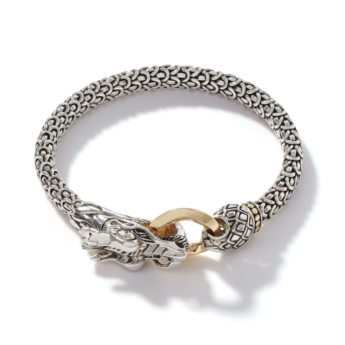 John Hardy Naga Silver & 18K Gold Dragon Bracelet, Medium — official John Hardy product photograph