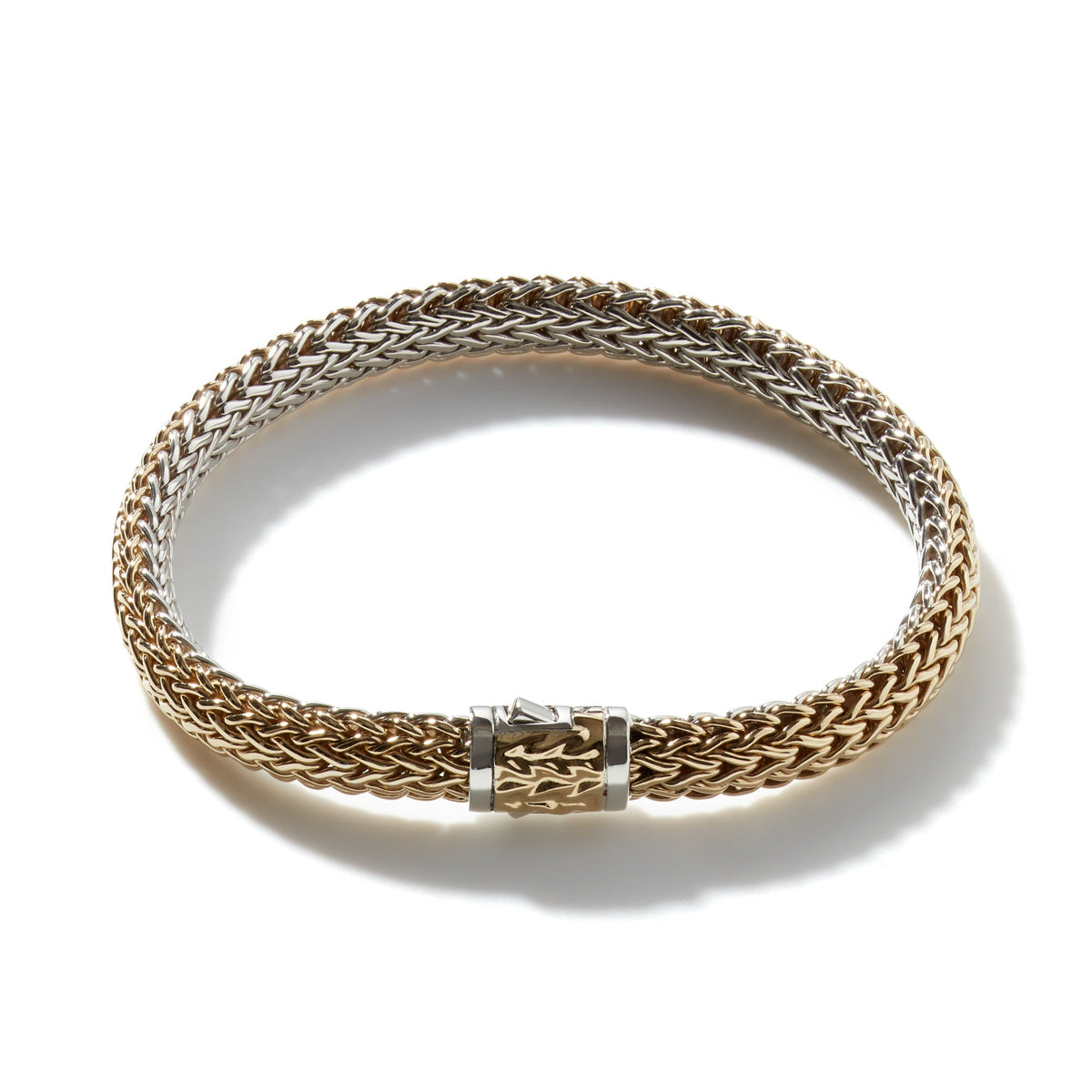John Hardy Icon 18KY 6.5 Mm Bracelet Reversible To All Silver , Size Medium — product view