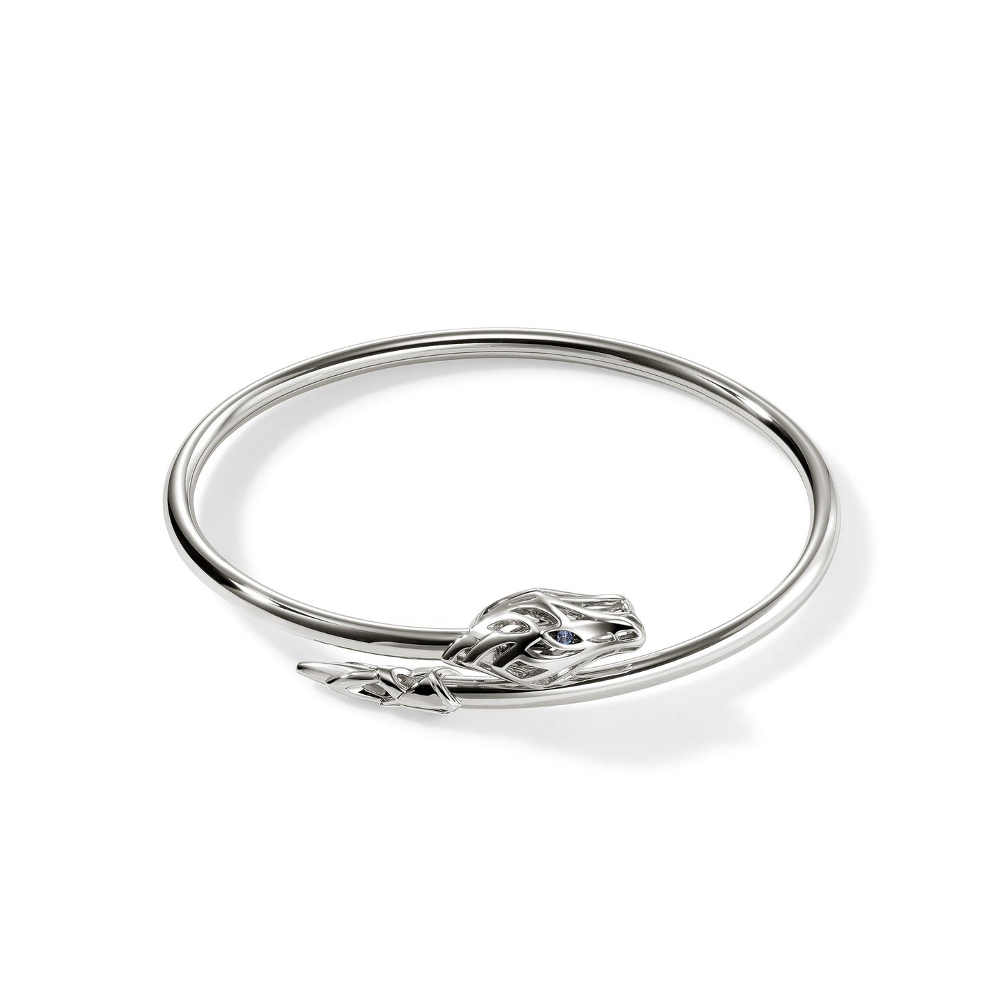 Siver Naga Collection Cuff Bracelet , Blue Sapphire Eyes
