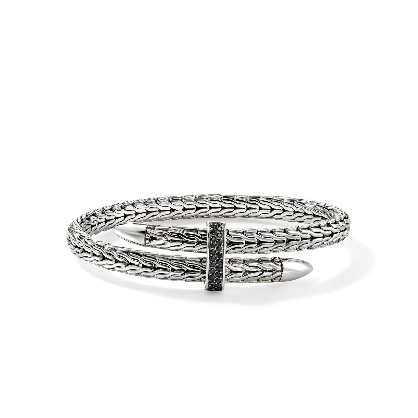 Spear Flex 5.5 Mm Bracelet With Black Sapphires , Size Medium