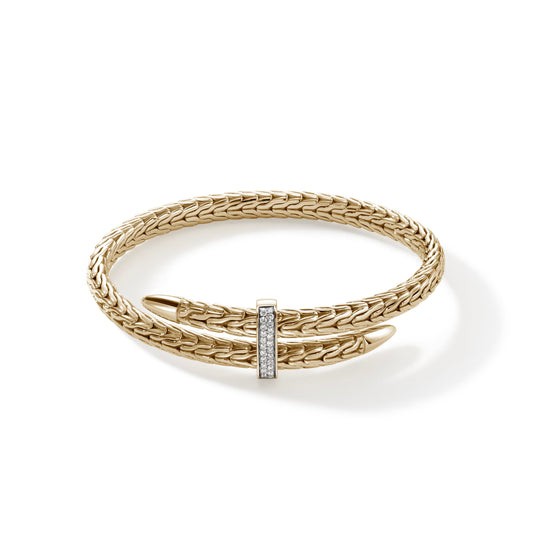 Spear 14KY Flex Bracelet With Center Pave Diamond Bar