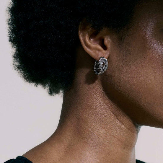 Love Knot Hoop Earring, Sterling Silver, 20MM