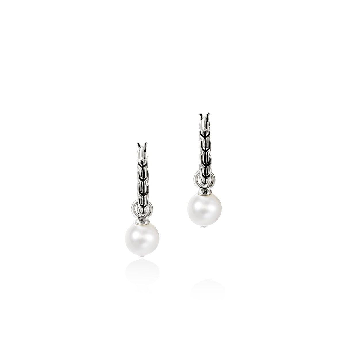 John Hardy Essentials Freshwater Pearl Convertible Hoop Earrings — official John Hardy product photograph