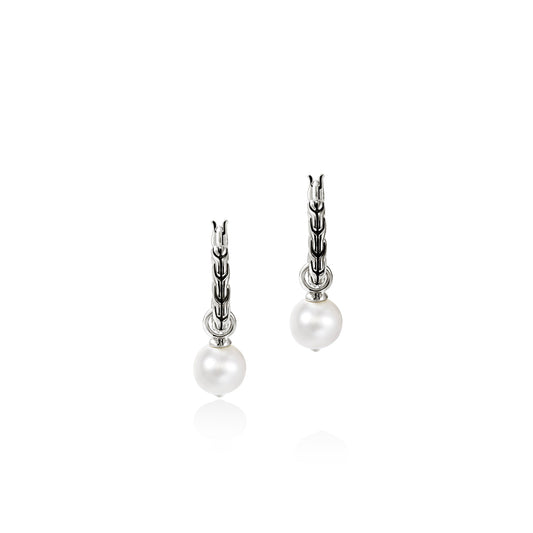 John Hardy Essentials Freshwater Pearl Convertible Hoop Earrings — official John Hardy product photograph