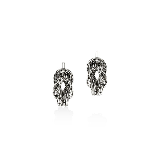 John Hardy Love Knot Silver Stud Earrings, 13 mm — official John Hardy product photograph