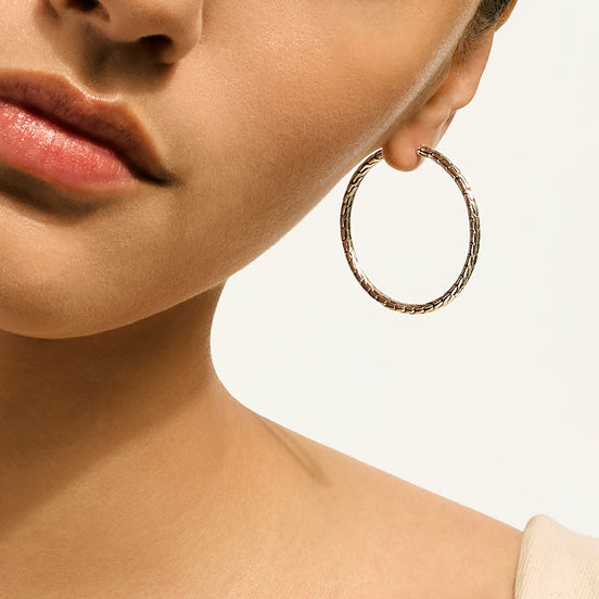 JH Essential Flex Hoop Earrings, Sterling Silver, 39MM