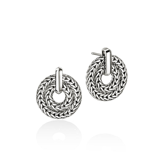 John Hardy Icon Link Silver Drop Earrings — official John Hardy product photograph