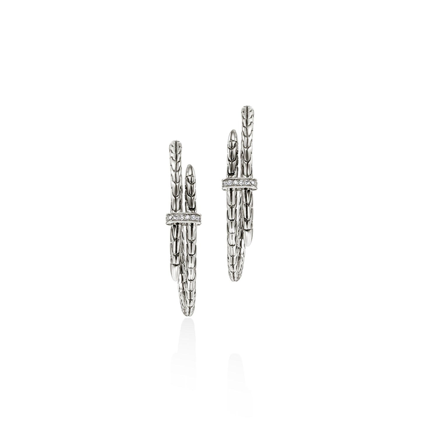 Spear Silver 40 Mm Hoop Earrings