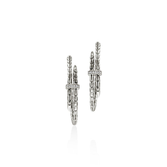 Spear Silver 40 Mm Hoop Earrings
