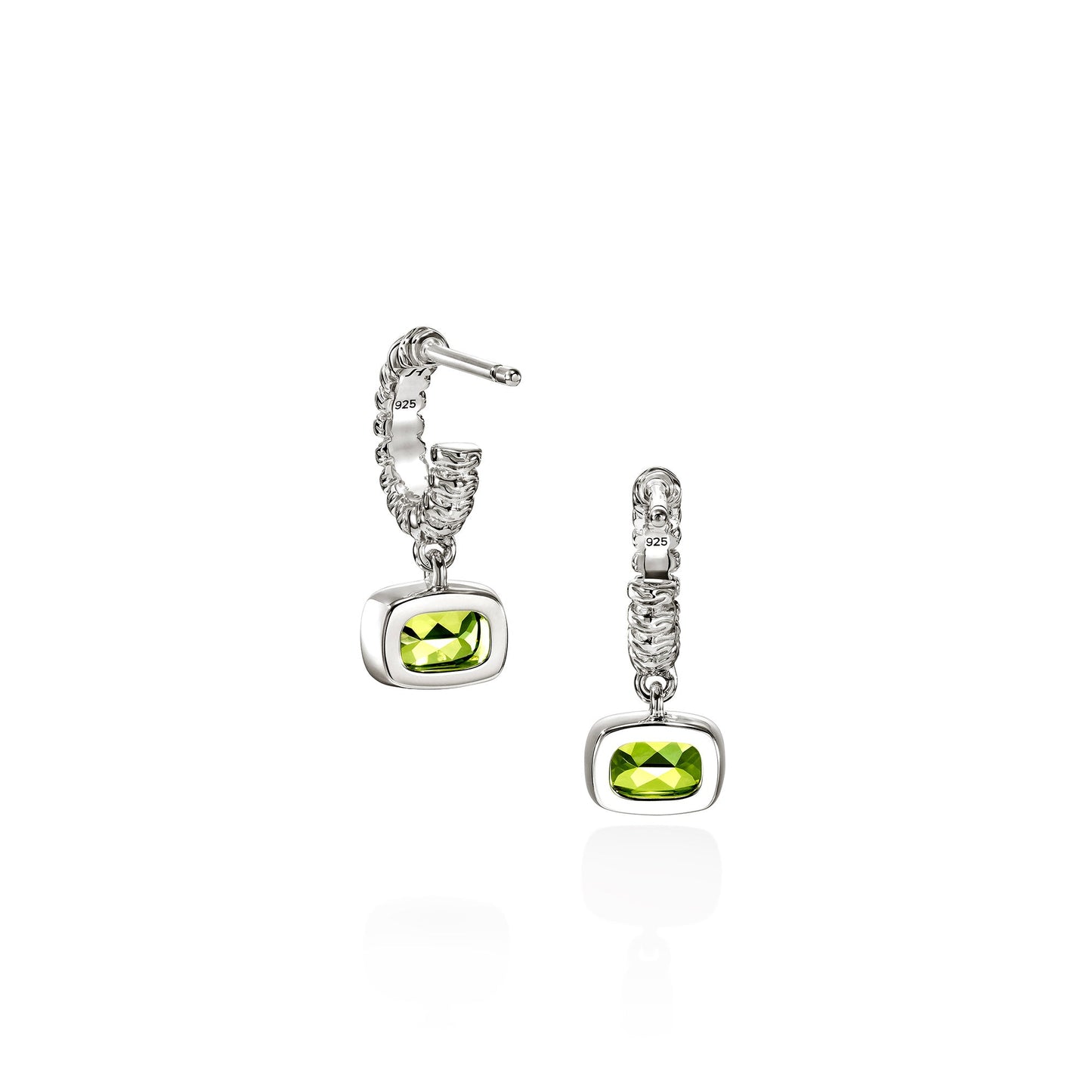 Heishi Gem Earrings, Sterling Silver, Peridot official John Hardy product image 3