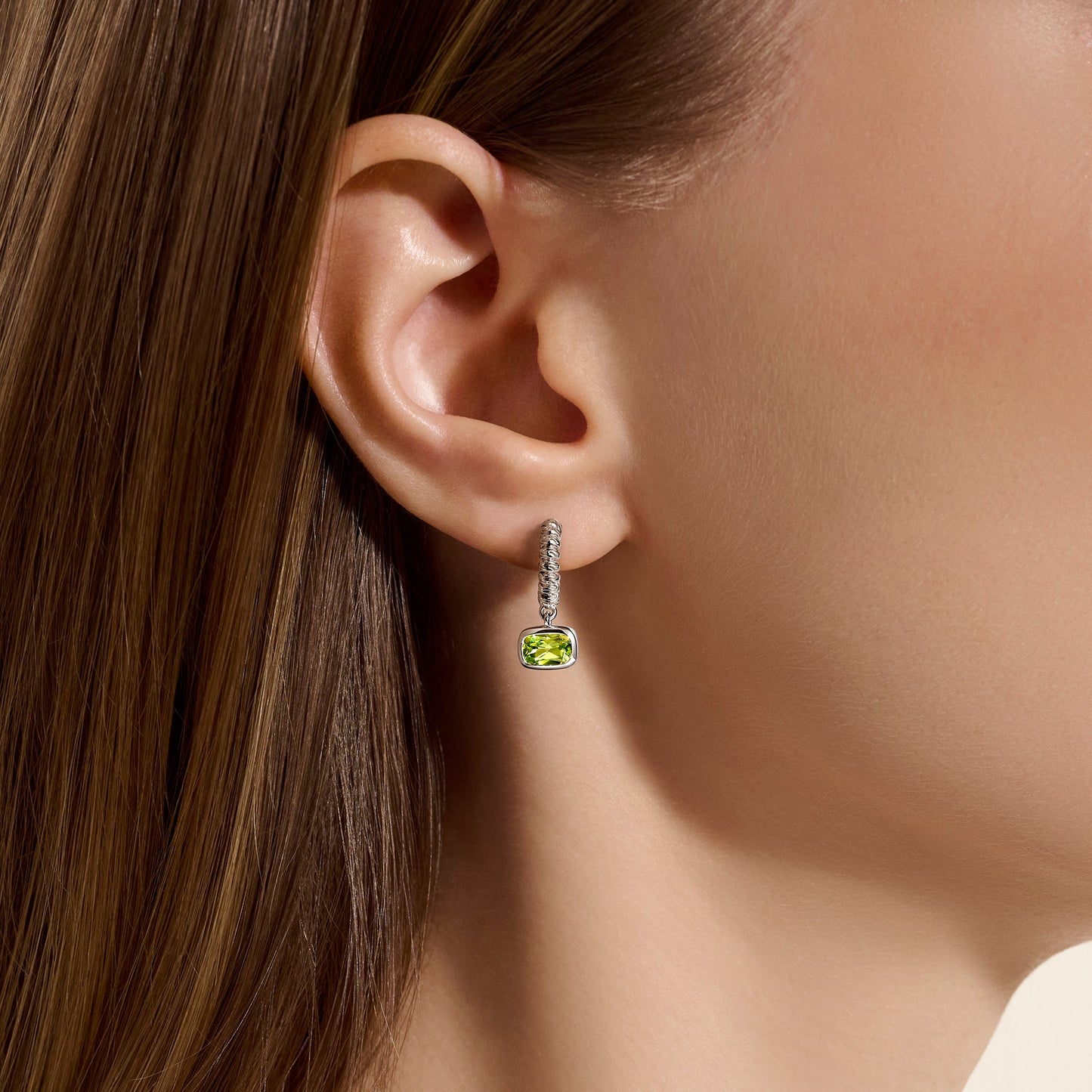 Heishi Gem Earrings, Sterling Silver, Peridot official John Hardy product image 4