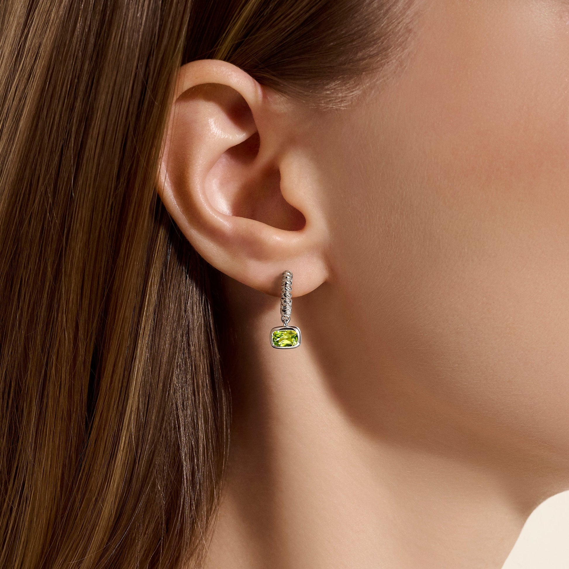 Heishi Gem Earrings, Sterling Silver, Peridot official John Hardy product image 4