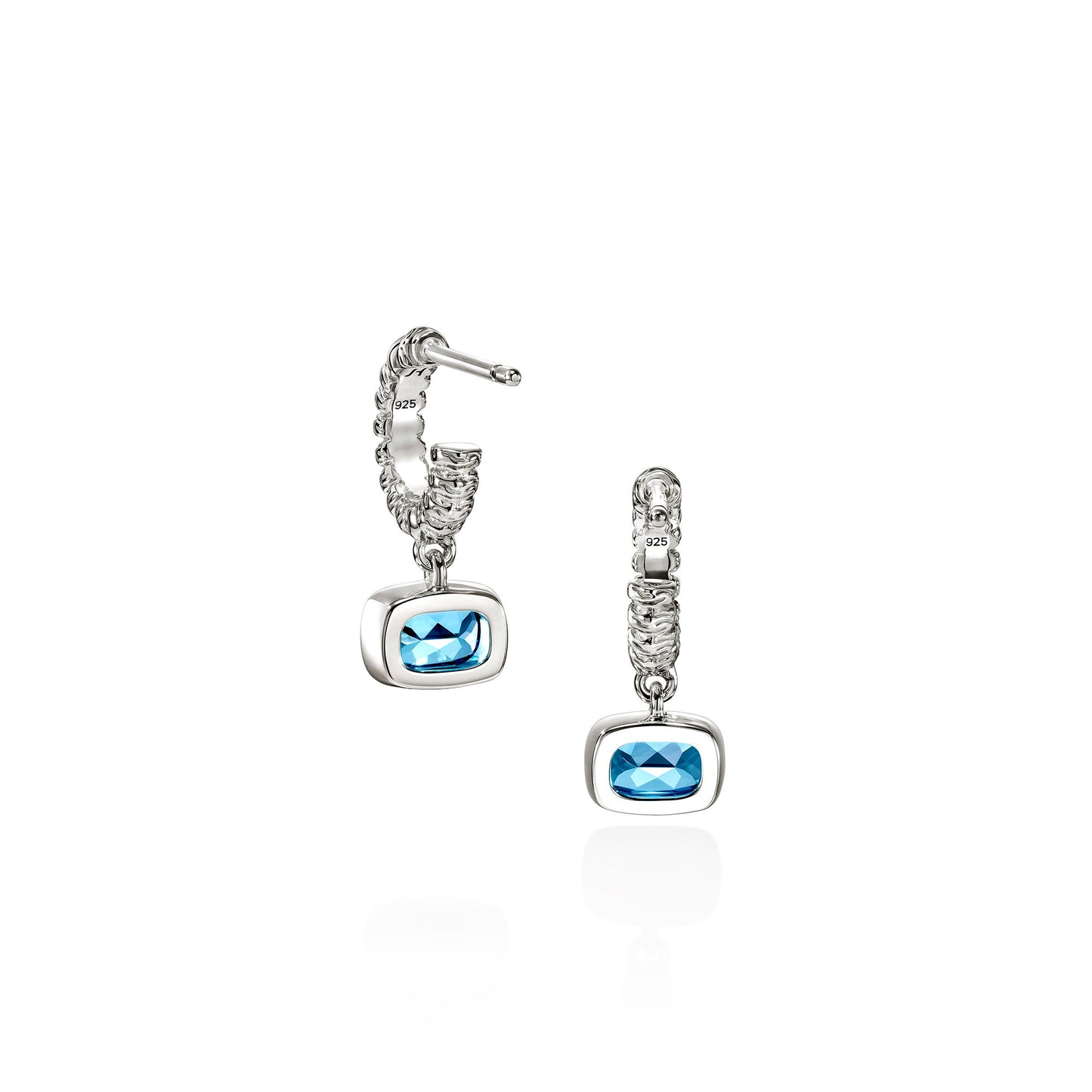 Heishi Gem Earrings, Sterling Silver, Swiss Blue Topaz official John Hardy product image 3