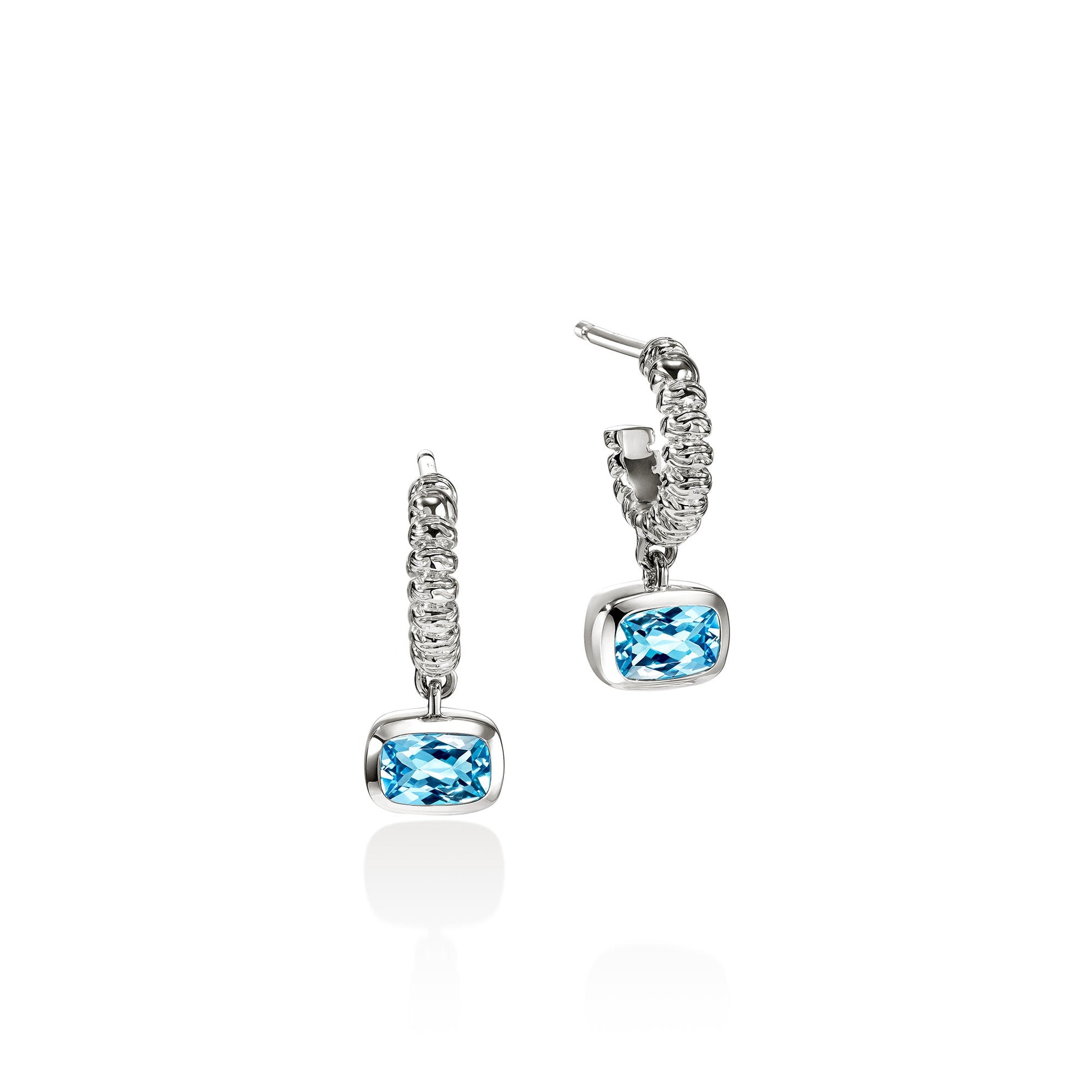 Heishi Gem Earrings, Sterling Silver, Swiss Blue Topaz official John Hardy product image 1