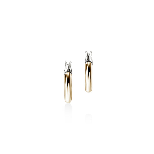 JH Essential Crossover Hoop Earring, Gold, Sterling Silver, 10MM