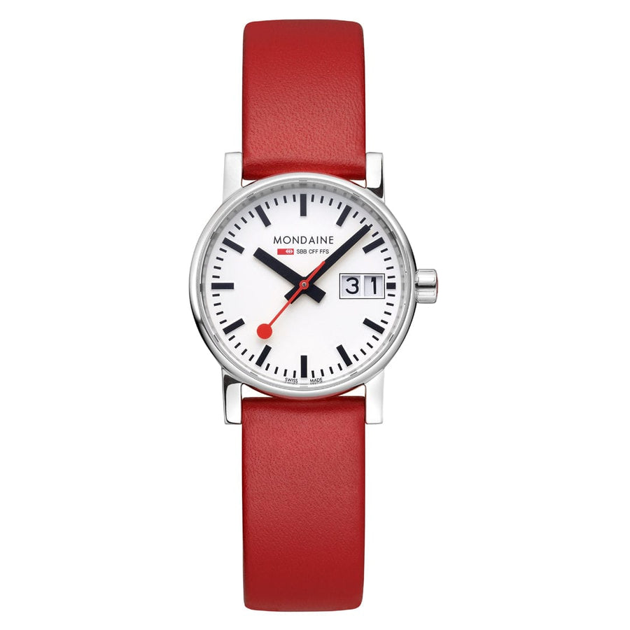 EVO2 BIG DATE - RED VEGAN GRAPE LEATHER STRAP - 30mm