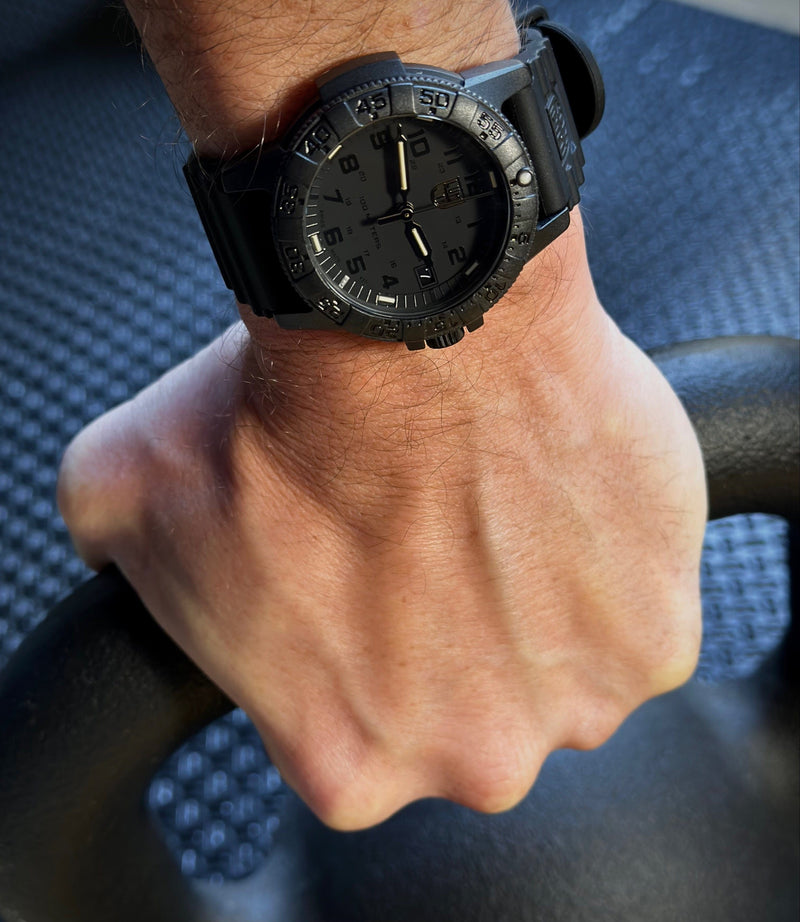 Leatherback SEA Turtle 0301.BO.L " Black Out" Sport Watch - 39mm Midsize