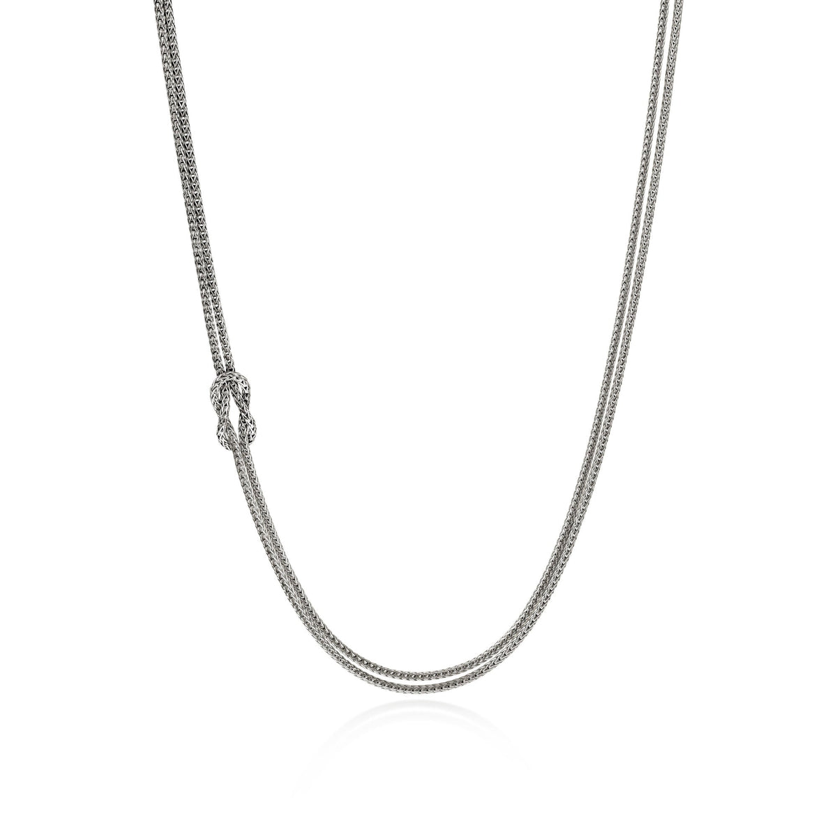 John Hardy Love Knot Silver Necklace, 16–18 inches — official John Hardy product photograph