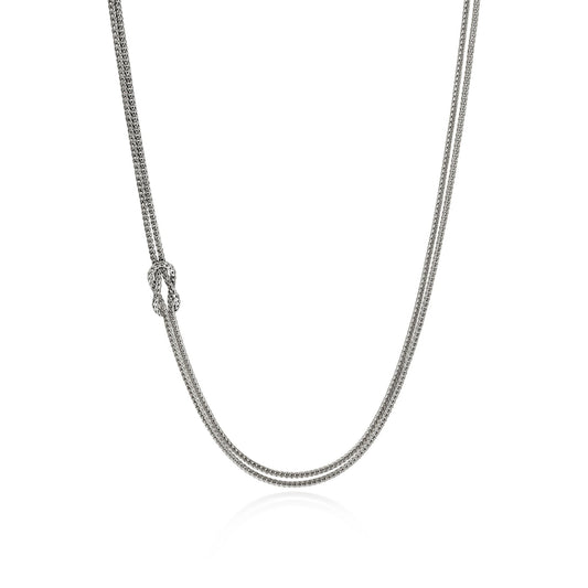 John Hardy Love Knot Silver Necklace, 16–18 inches — official John Hardy product photograph