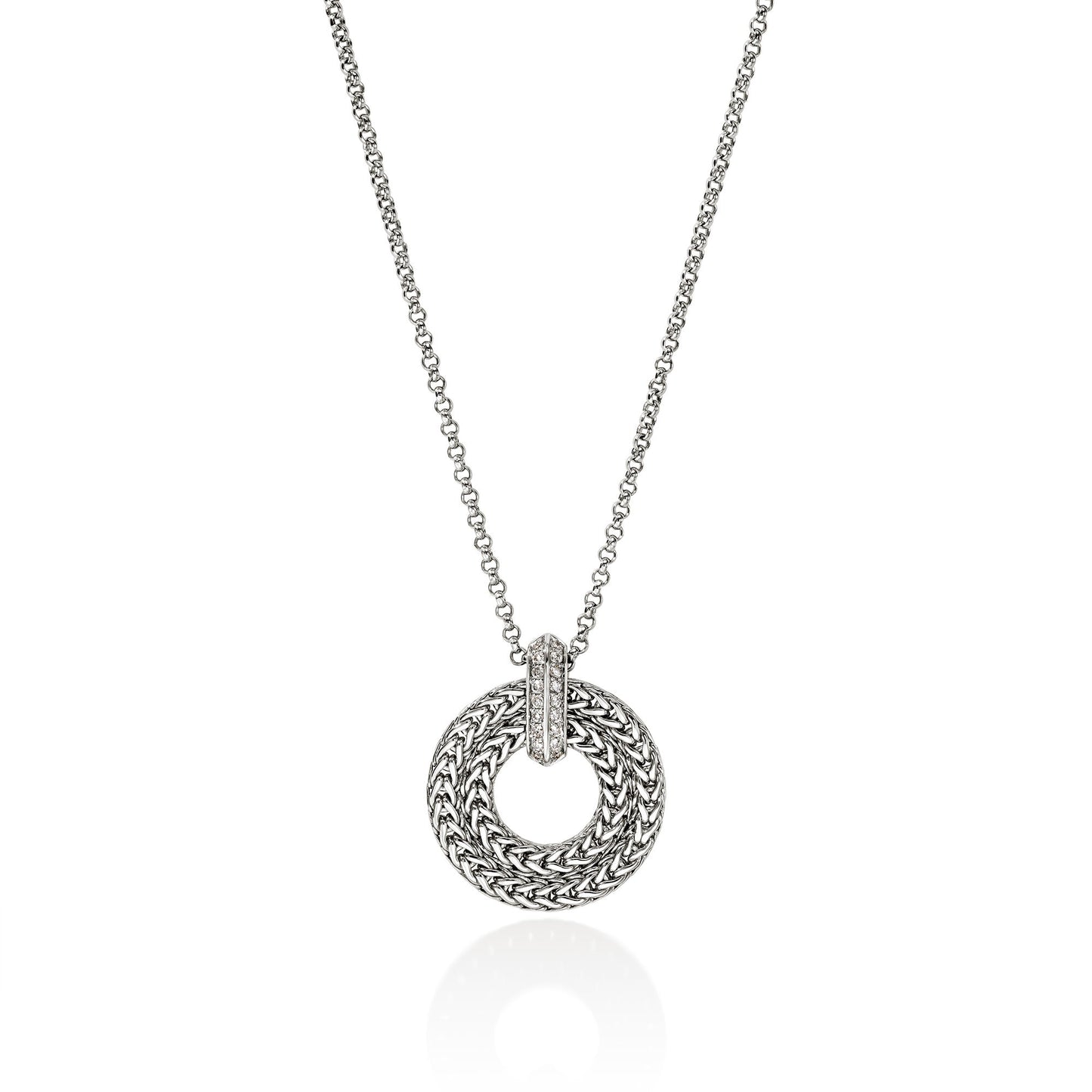 John Hardy Icon Silver Diamond Pave Round