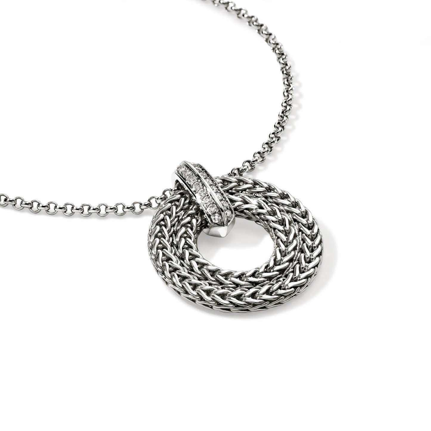 John Hardy Icon Silver Diamond Pave Round
