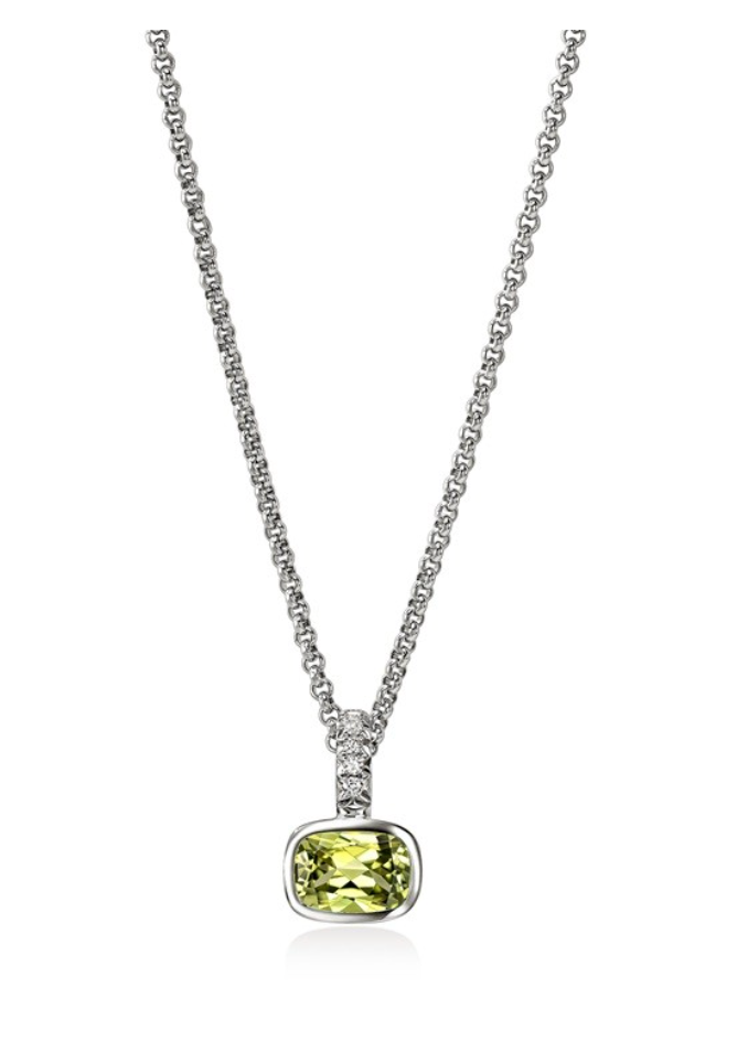 John Hardy Heishi Gem Pendant Necklace, Sterling Silver, Peridot, Diamonds — professional product photograph