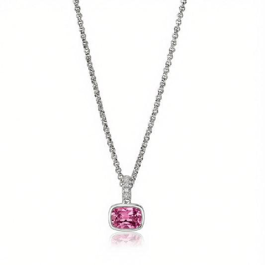 John Hardy Heishi Gem Pendant Necklace, Sterling Silver, Rhodolite, Diamonds — professional product photograph