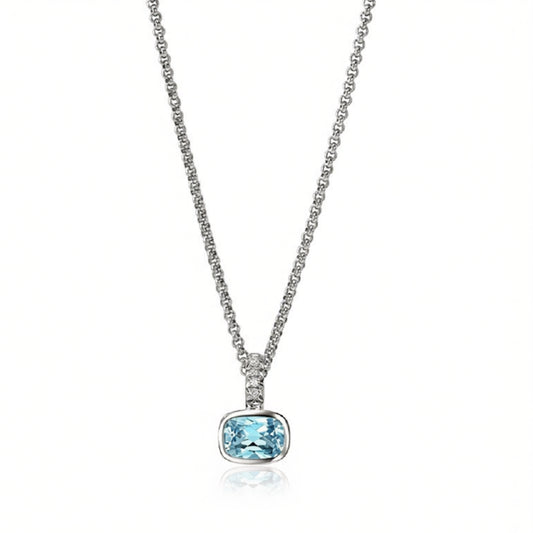 John Hardy Heishi Blue Topaz & Diamond Pendant Necklace — professional product photograph