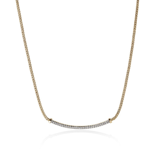 14KY Essentials 1.8 Mm Chain With Diamond Pave' Center Bar