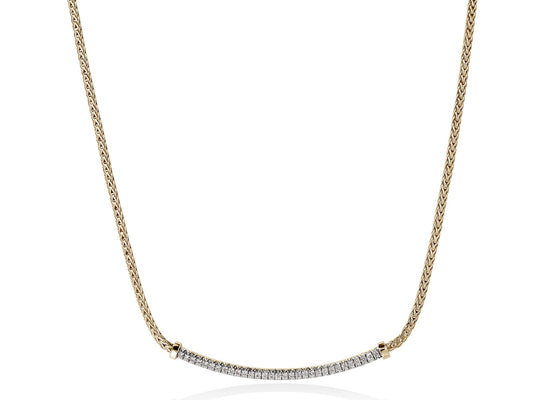 14KY Essentials 1.8 Mm Chain With Diamond Pave' Center Bar