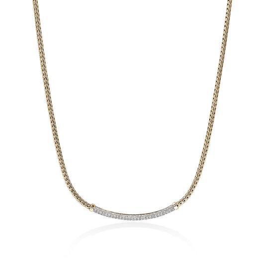 JH Essential Pavé Necklace, Gold, Diamonds, 2.5MM