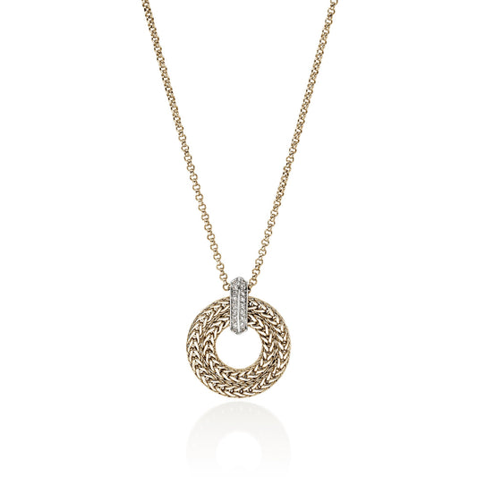 John Hardy Icon Link 14K Gold Diamond Pendant Necklace