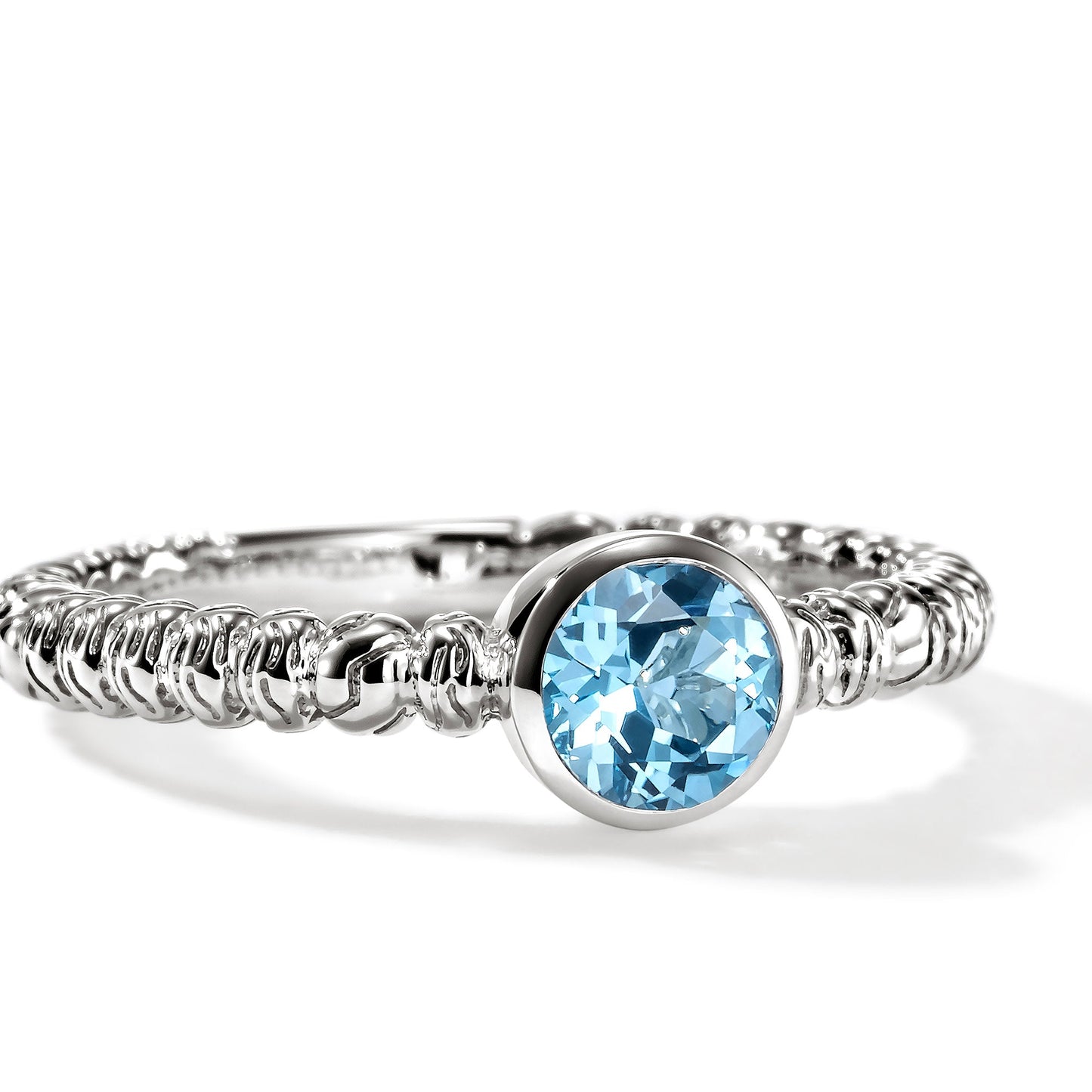 Heishi Gem Ring, Sterling Silver, Swiss Blue Topaz official John Hardy product image 2