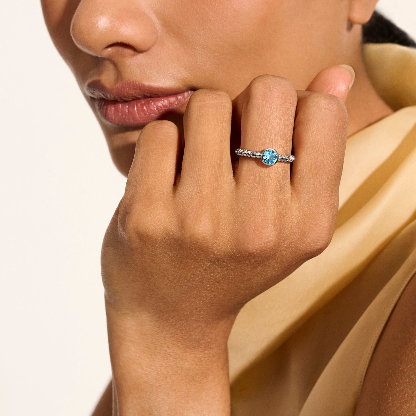 Heishi Gem Ring, Sterling Silver, Swiss Blue Topaz official John Hardy product image 5