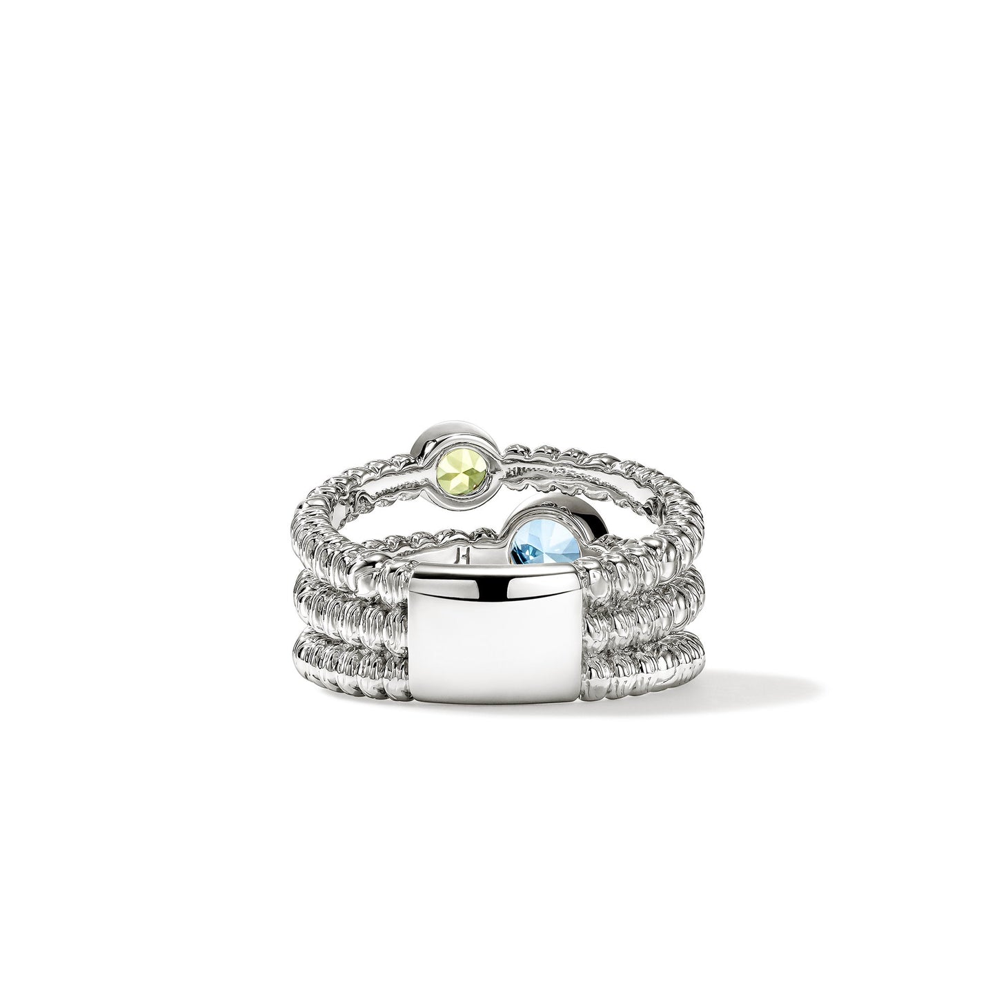 Heishi Gem Ring, Sterling Silver, Swiss Blue Topaz, Lemon Quartz, Peridot official John Hardy product image 3