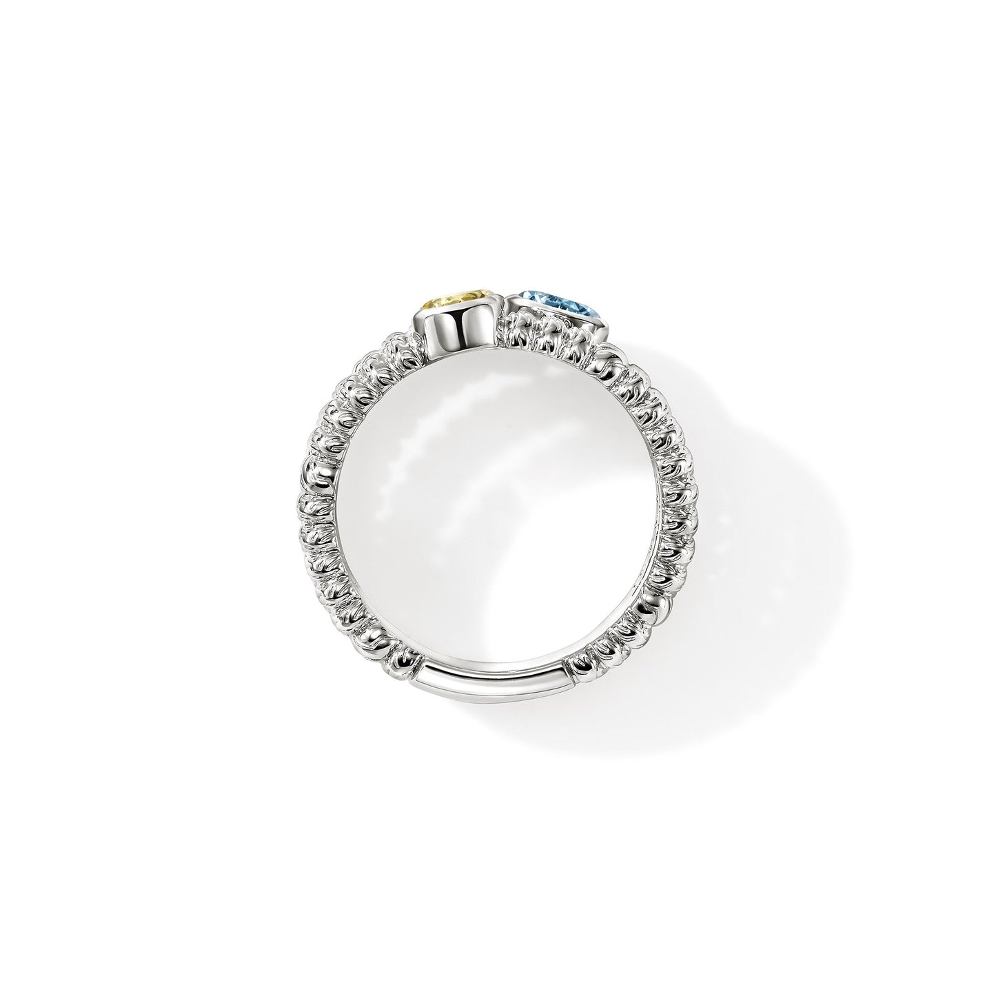 Heishi Gem Ring, Sterling Silver, Swiss Blue Topaz, Lemon Quartz, Peridot official John Hardy product image 4